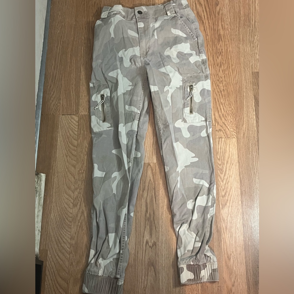 Gray and White Cargo Pants